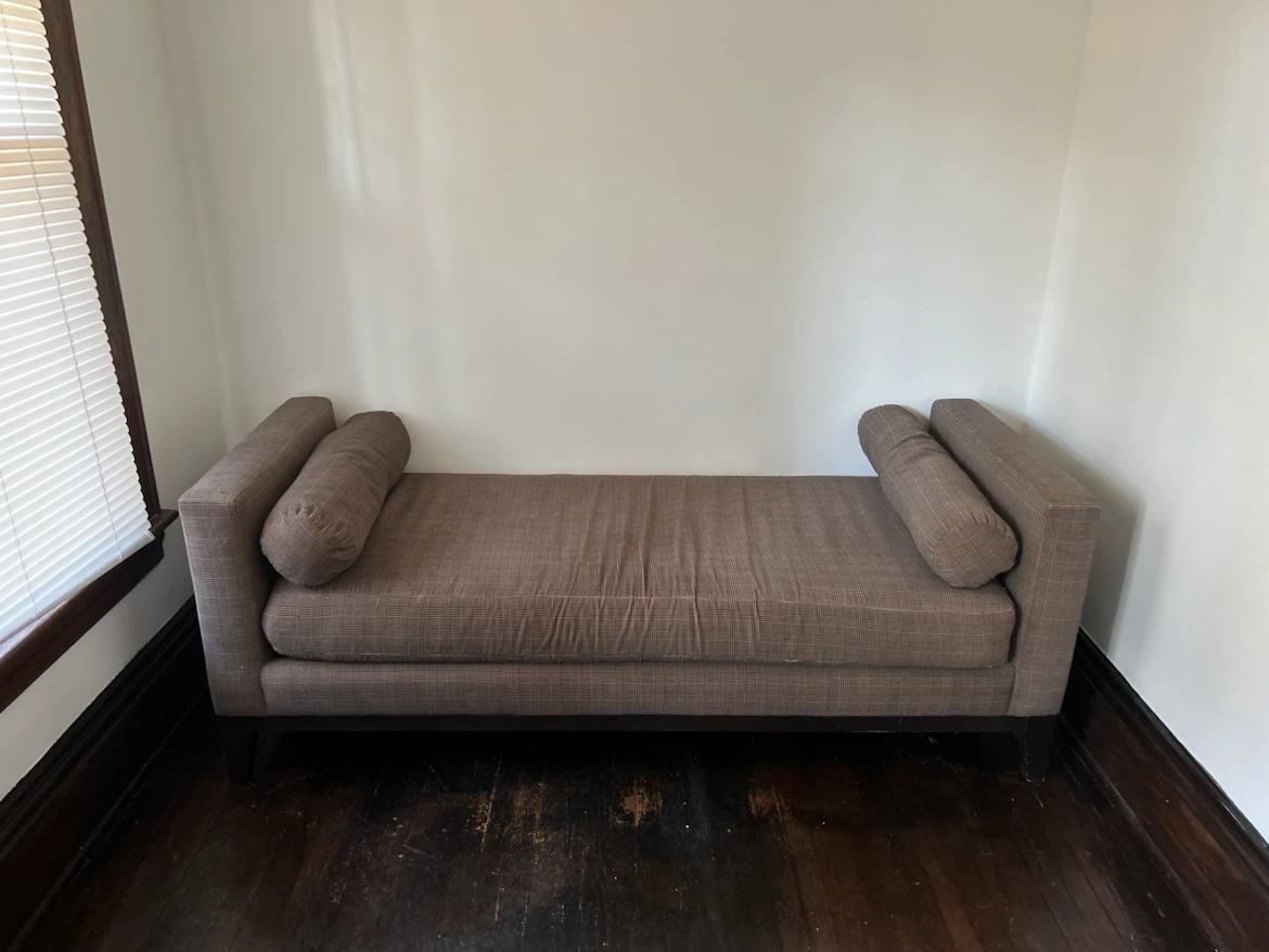 Plaid Upholstered Bench