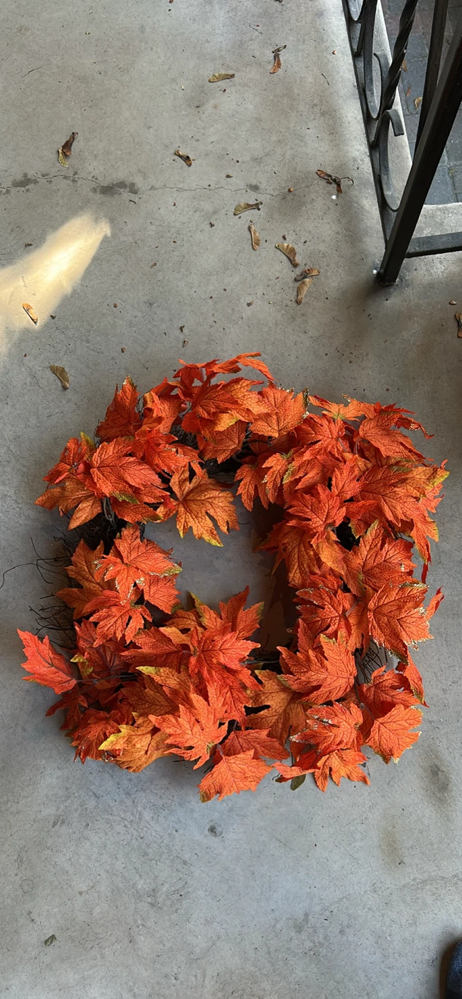 Autumn Artificial Maple Leaf Wreath - photo 2