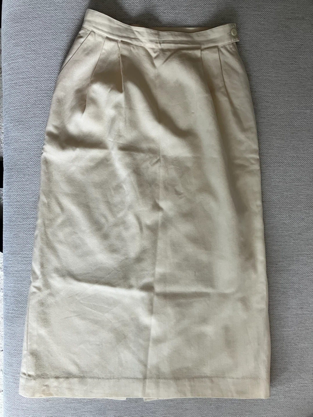 High Waist Vintage 100% Wool Pencil Skirt