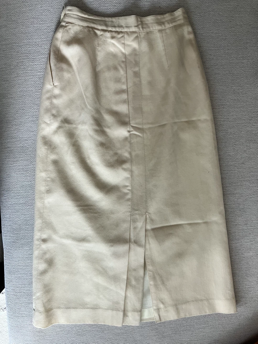 High Waist Vintage 100% Wool Pencil Skirt - photo 2