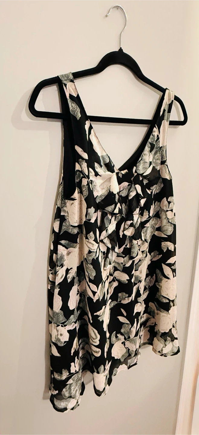 Striking Floral Sleeveless Ruffle Dress / Tunic - Size Small - photo 4