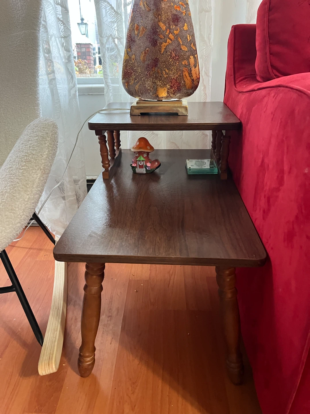 Vintage Two-Tier Wooden Step End Table - photo 2