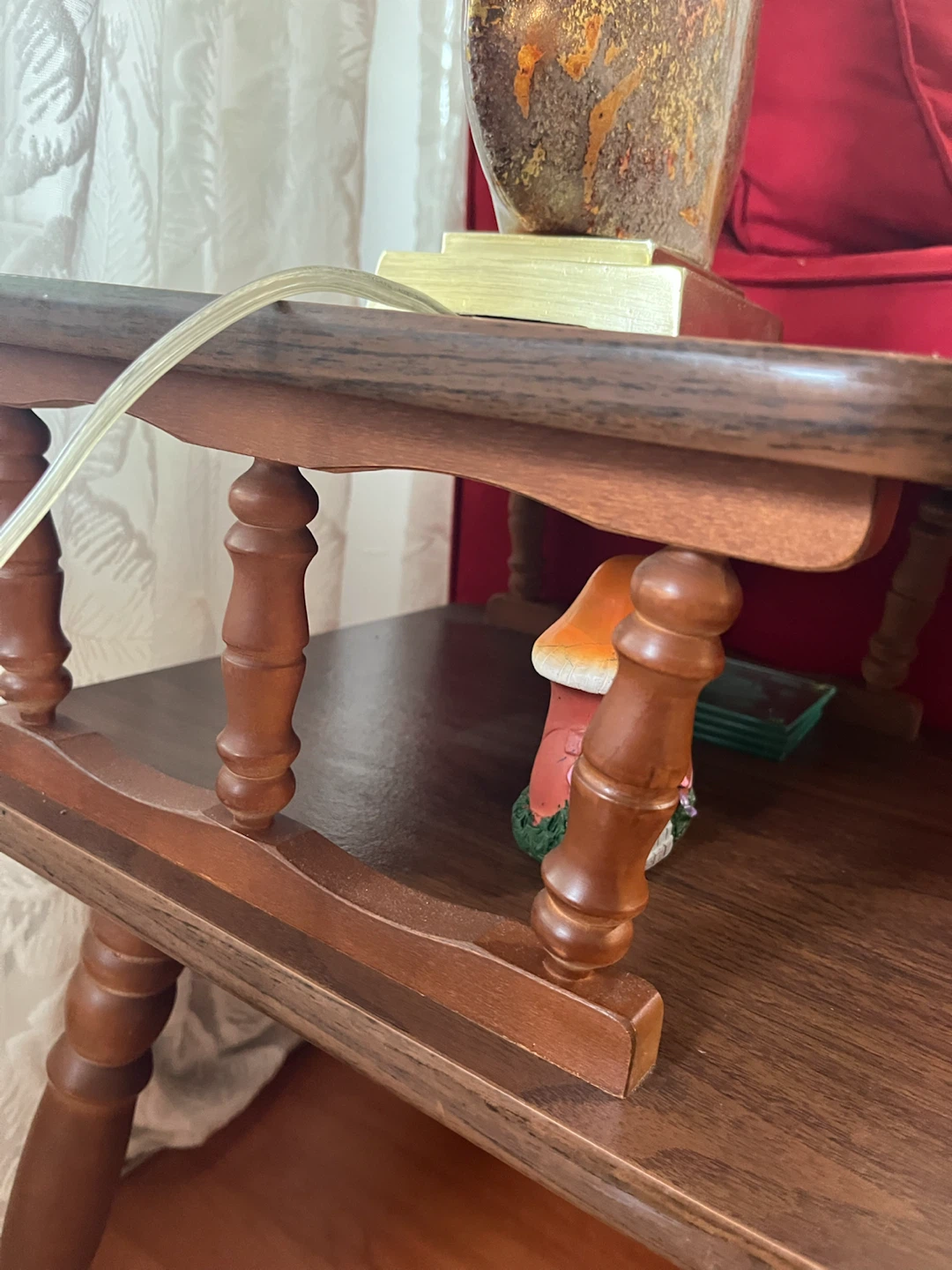 Vintage Two-Tier Wooden Step End Table - photo 5
