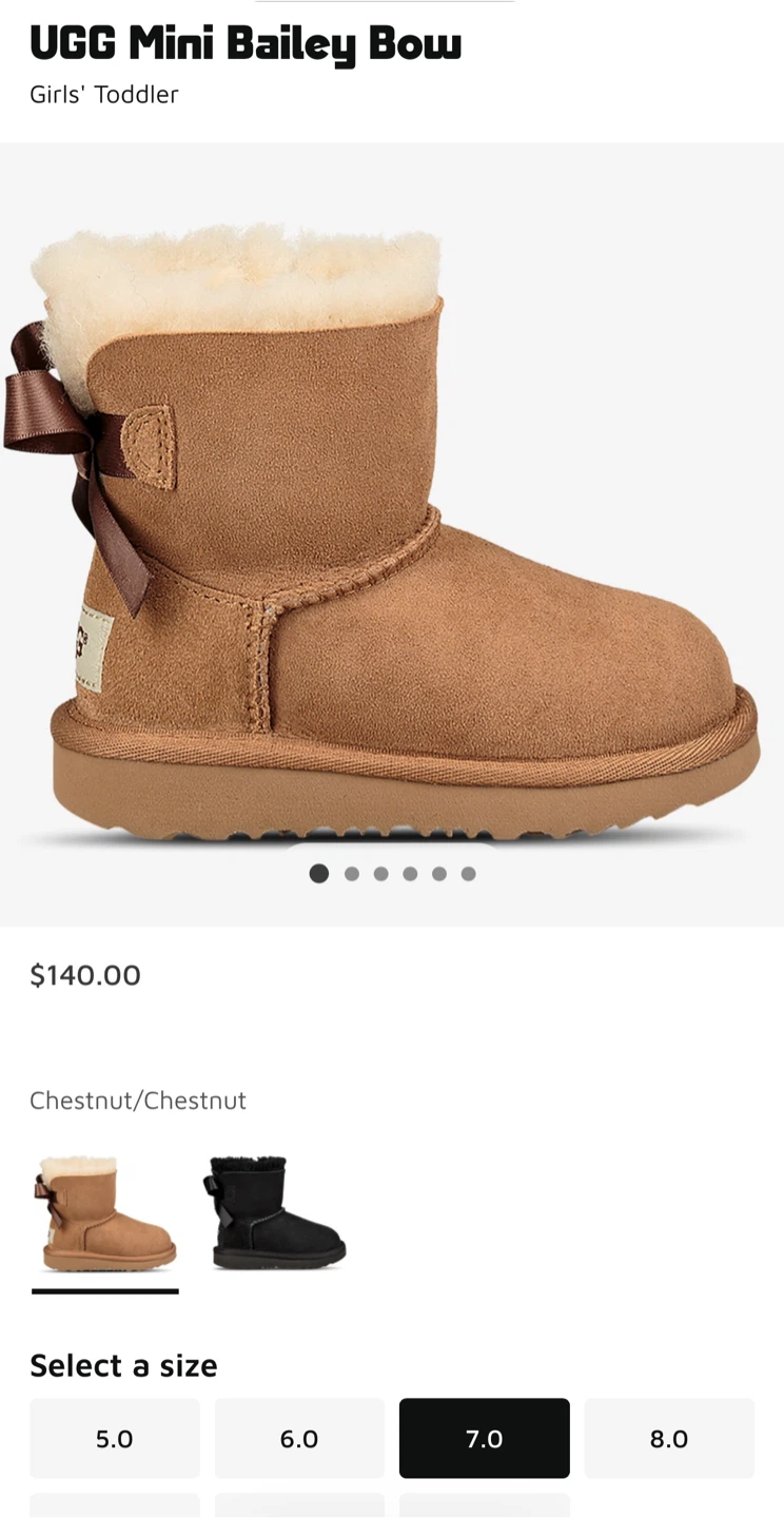 UGG Mini Bailey Bow Toddler Boots Chestnut