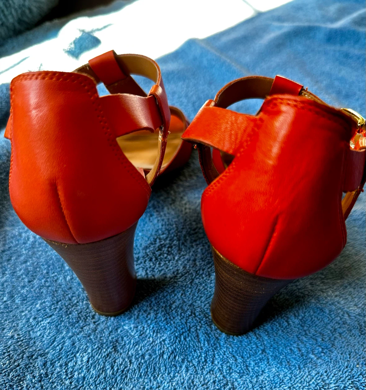 Franco Sarto Orange Leather Heels - photo 2