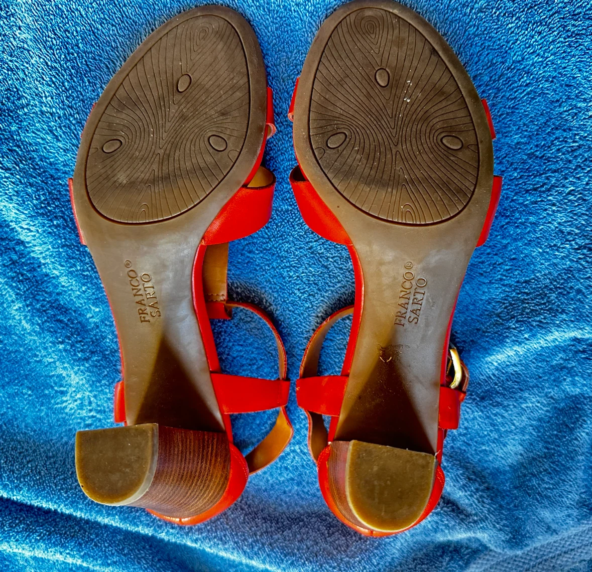 Franco Sarto Orange Leather Heels - photo 3
