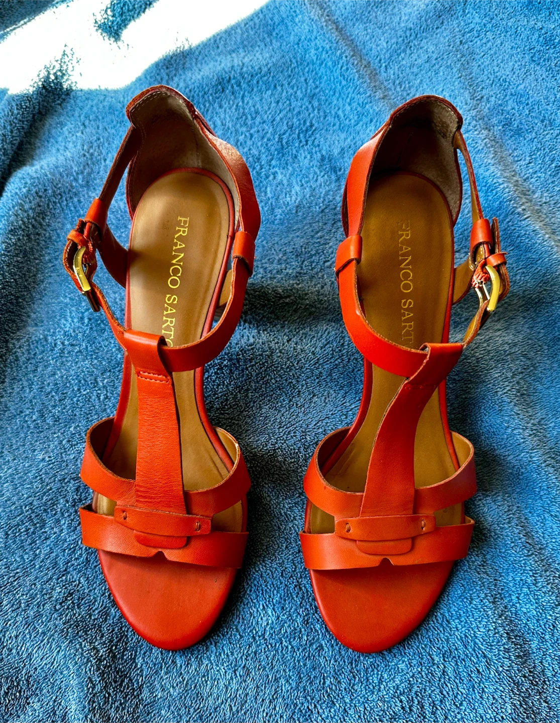 Franco Sarto Orange Leather Heels - photo 5