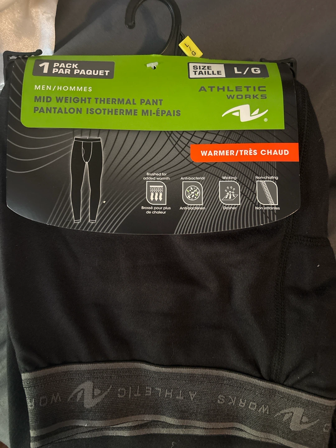Athletic Works Men's Mid Weight Thermal Pant