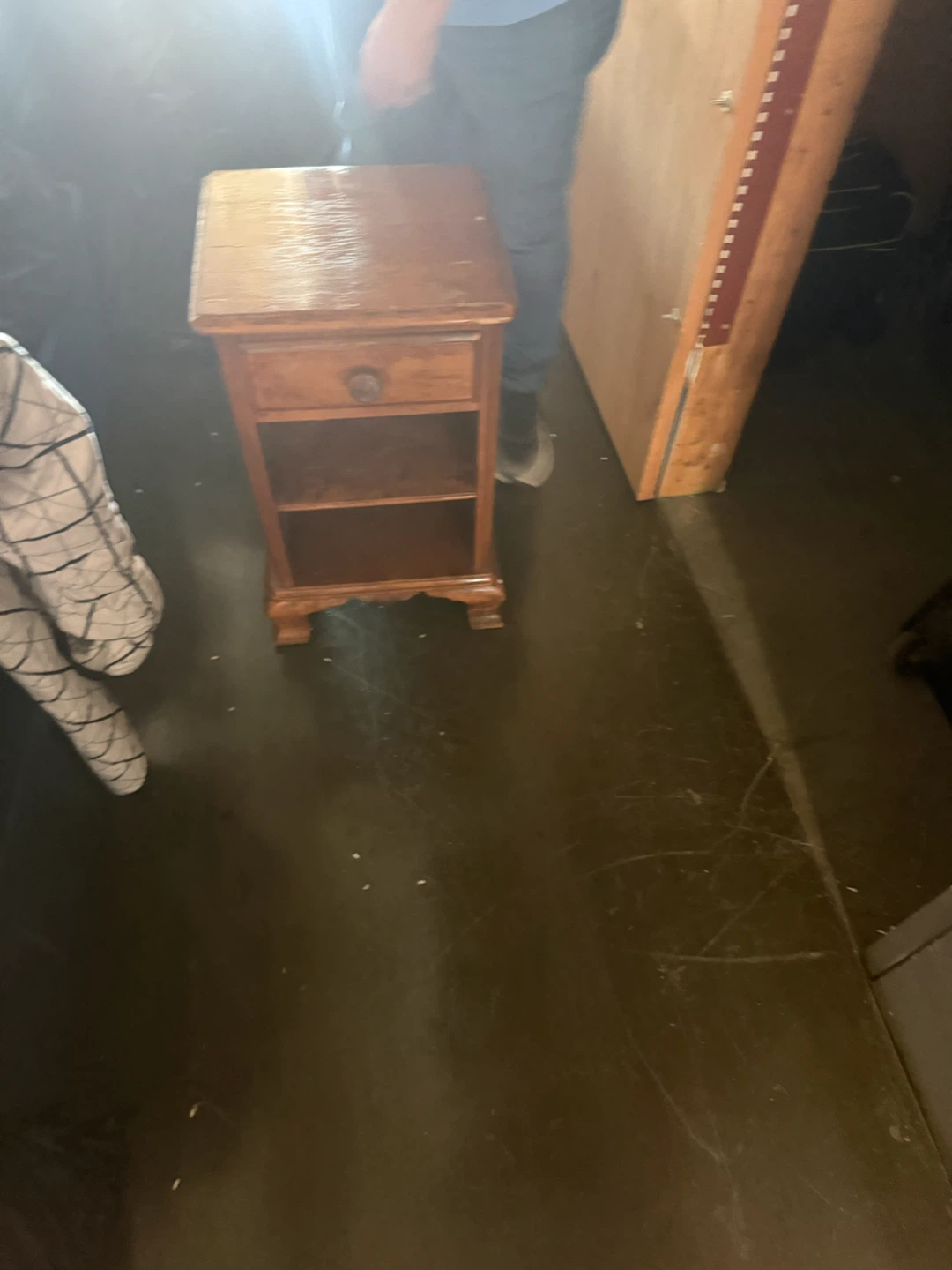 Wooden Nightstand with Drawer - photo 3