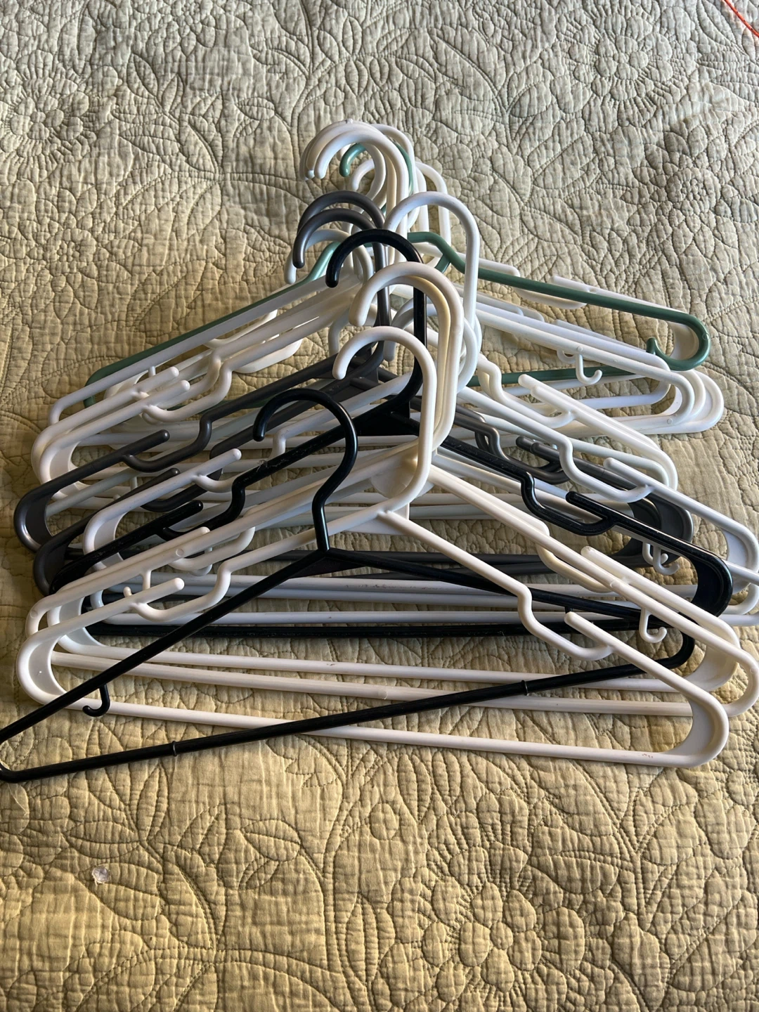 Plastic clothing hangers