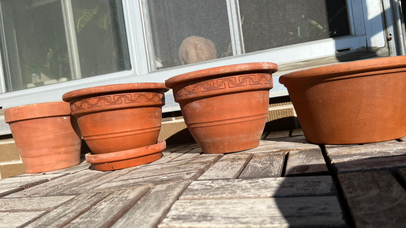 Set of 4 Vintage Terracotta Clay Planter Pots – 6” to 7”