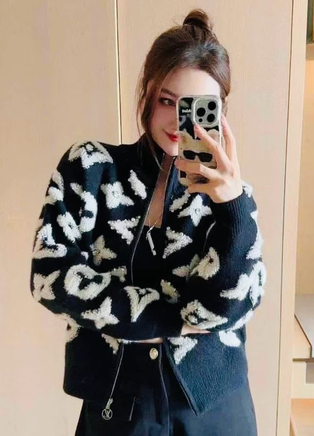 Celine Monogram Zip-Up Knit Jacket - photo 5