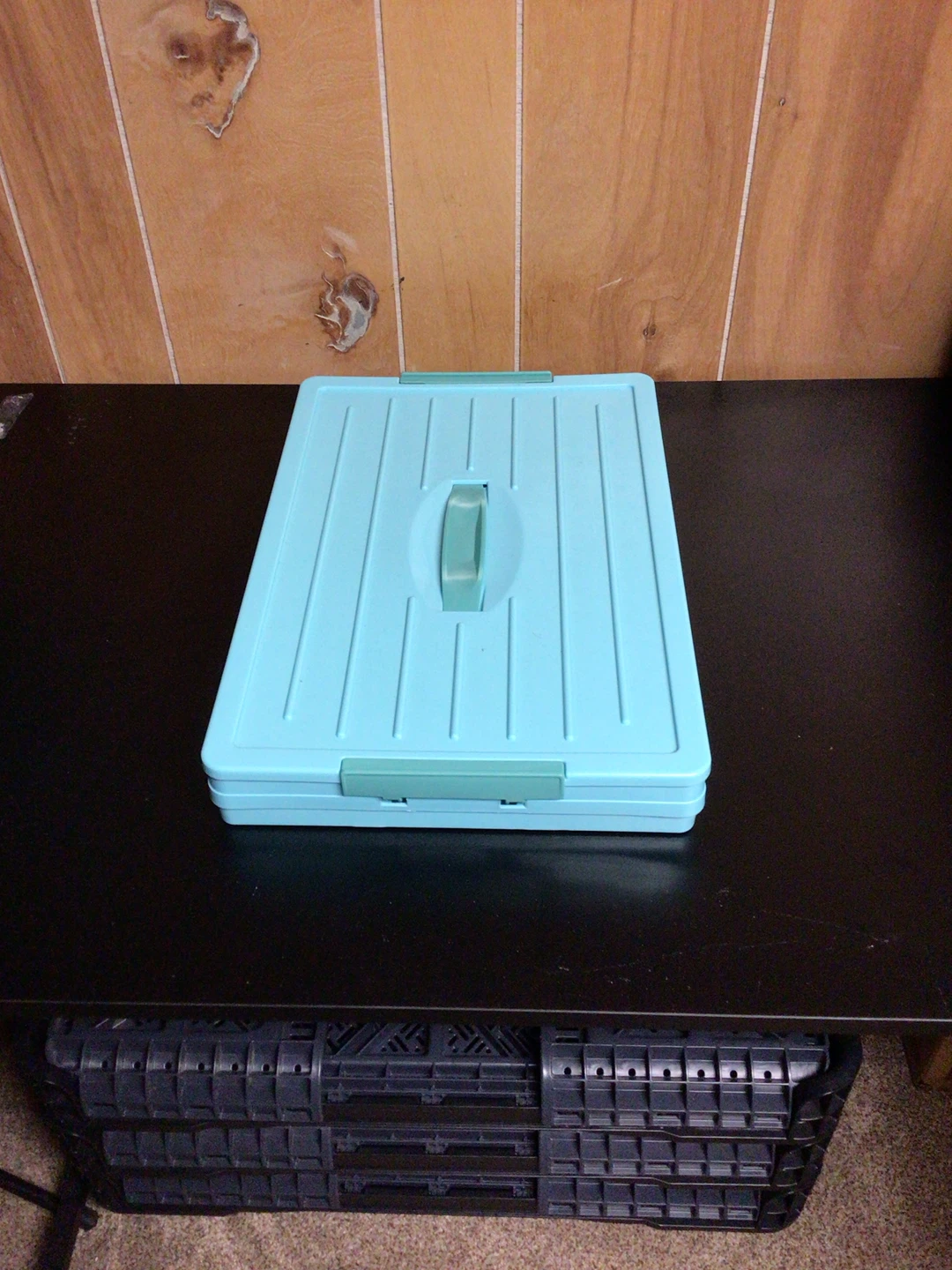 Light Blue Collapsible Storage Bin - photo 2