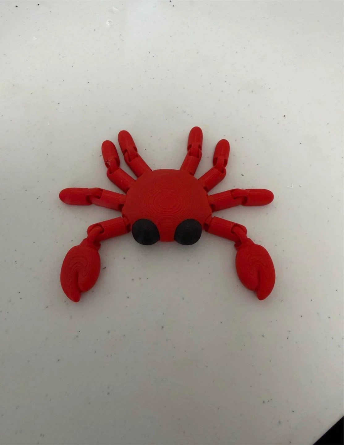 3D Printed Articulated Red Crab Toy