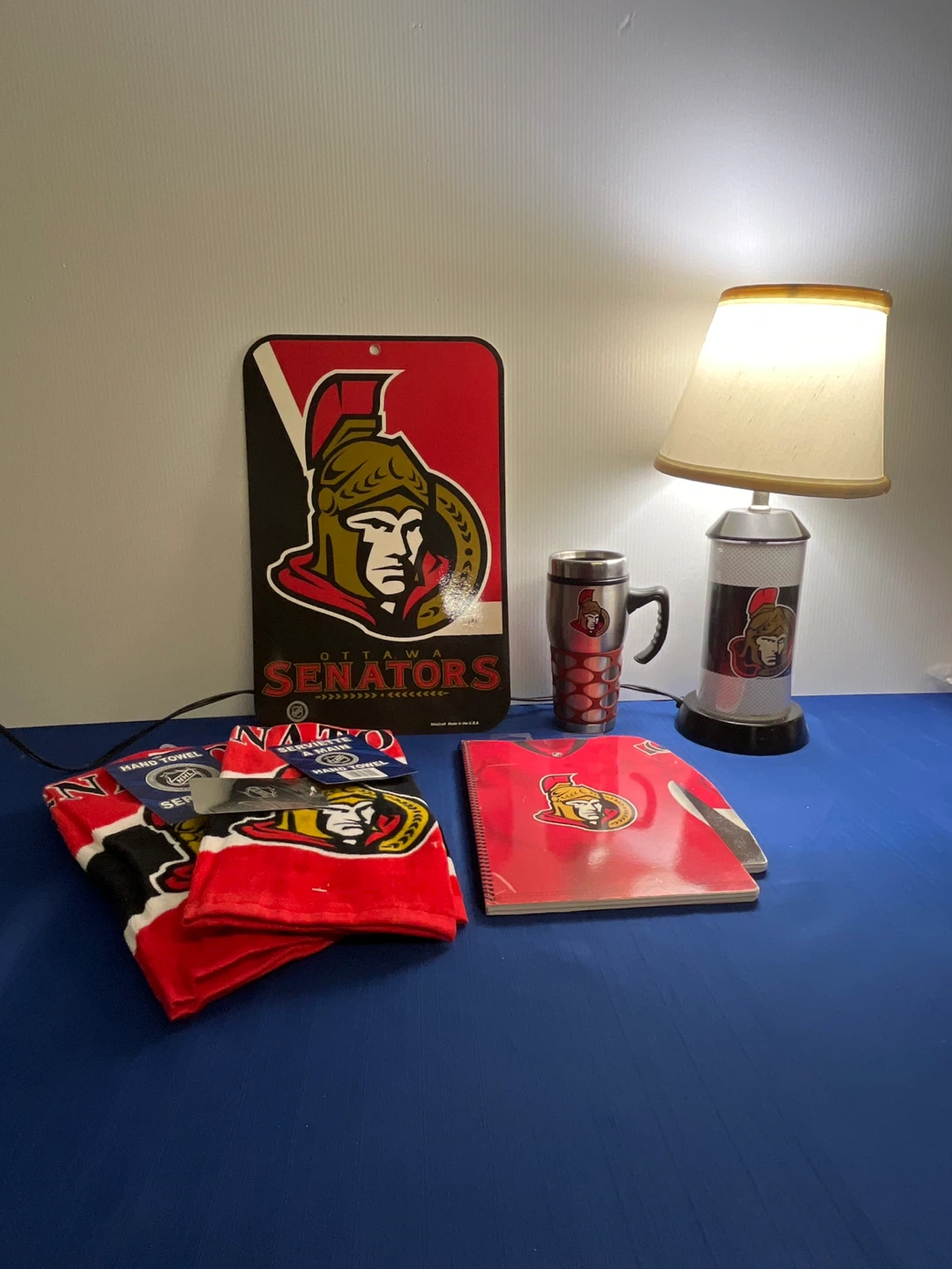 Ottawa Senators Man Cave Set (Official Lamp, Sign, Towels & Mug)