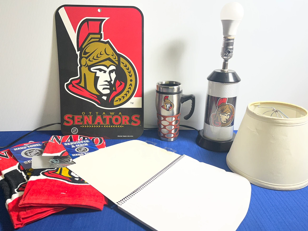 Ottawa Senators Man Cave Set (Official Lamp, Sign, Towels & Mug) - photo 5