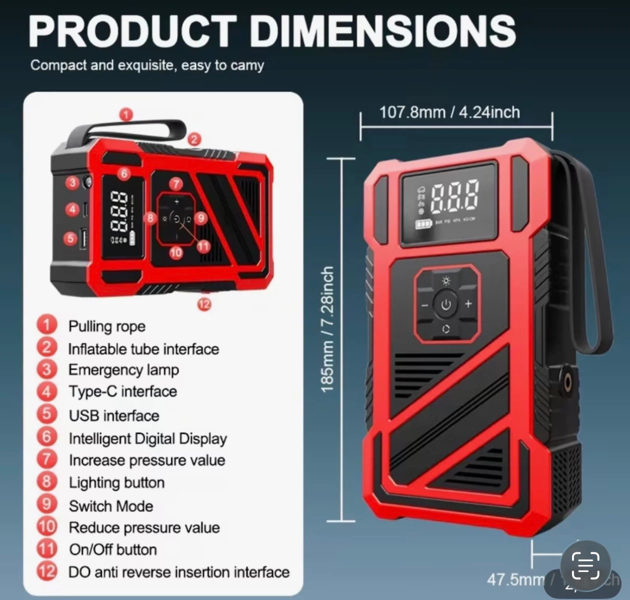 Car Jump Starter and Air Pump - photo 3