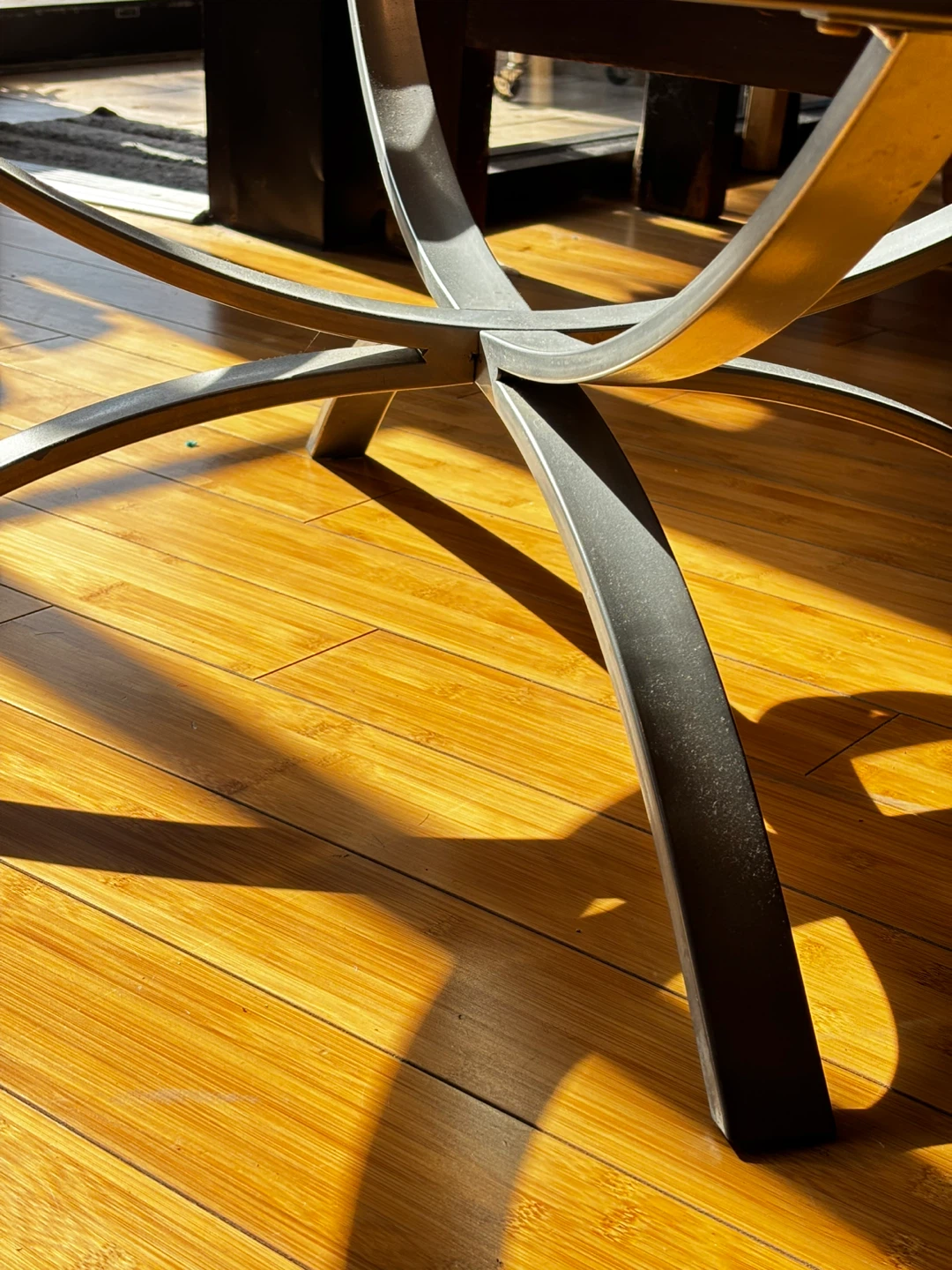 Round Glass Coffee Table with Metal Base - photo 4