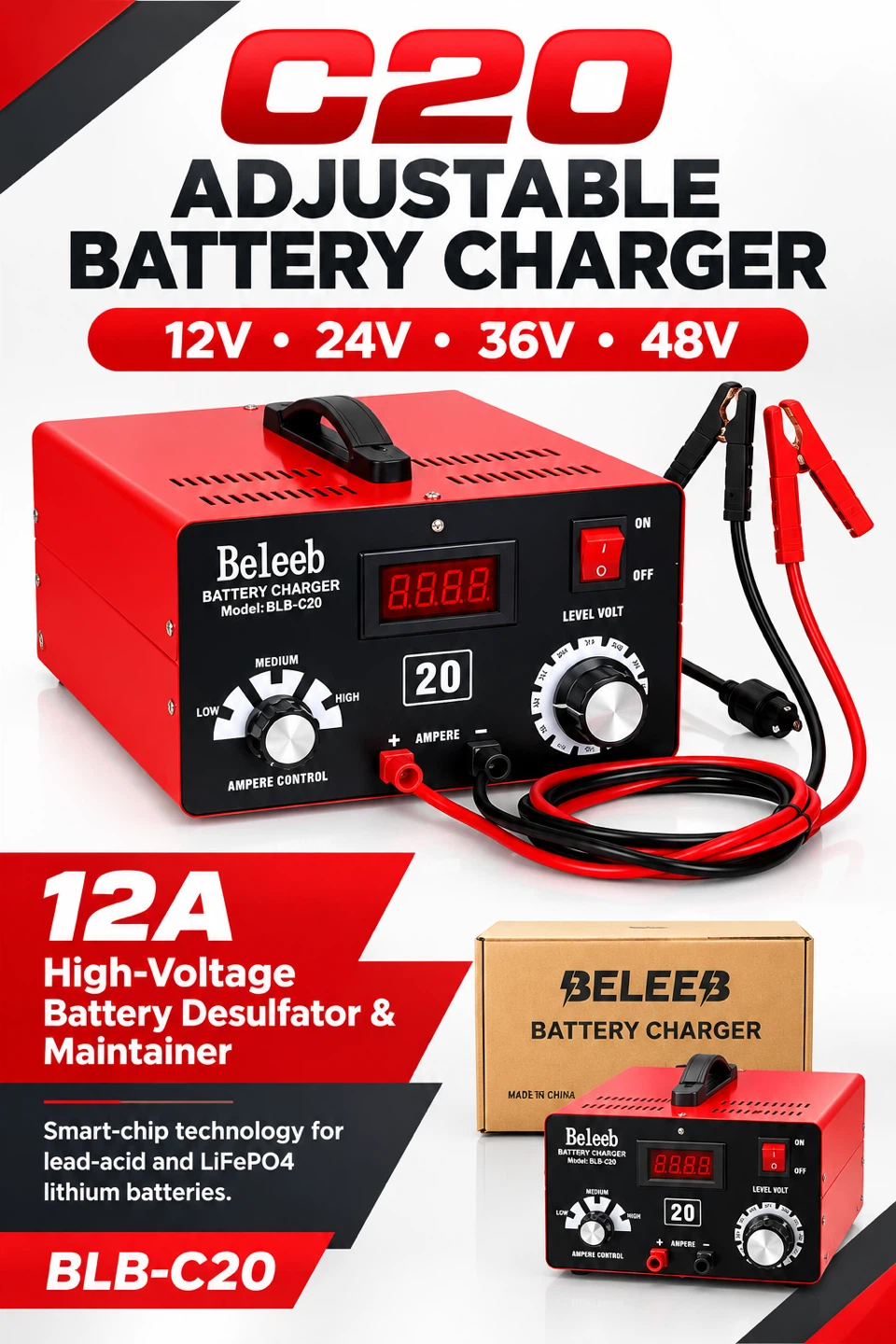 Beleeb BLB-C20 Adjustable Battery Charger