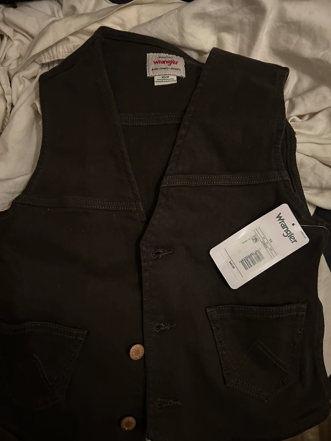 Wrangler Denim Vest Brown Size XS - photo 2