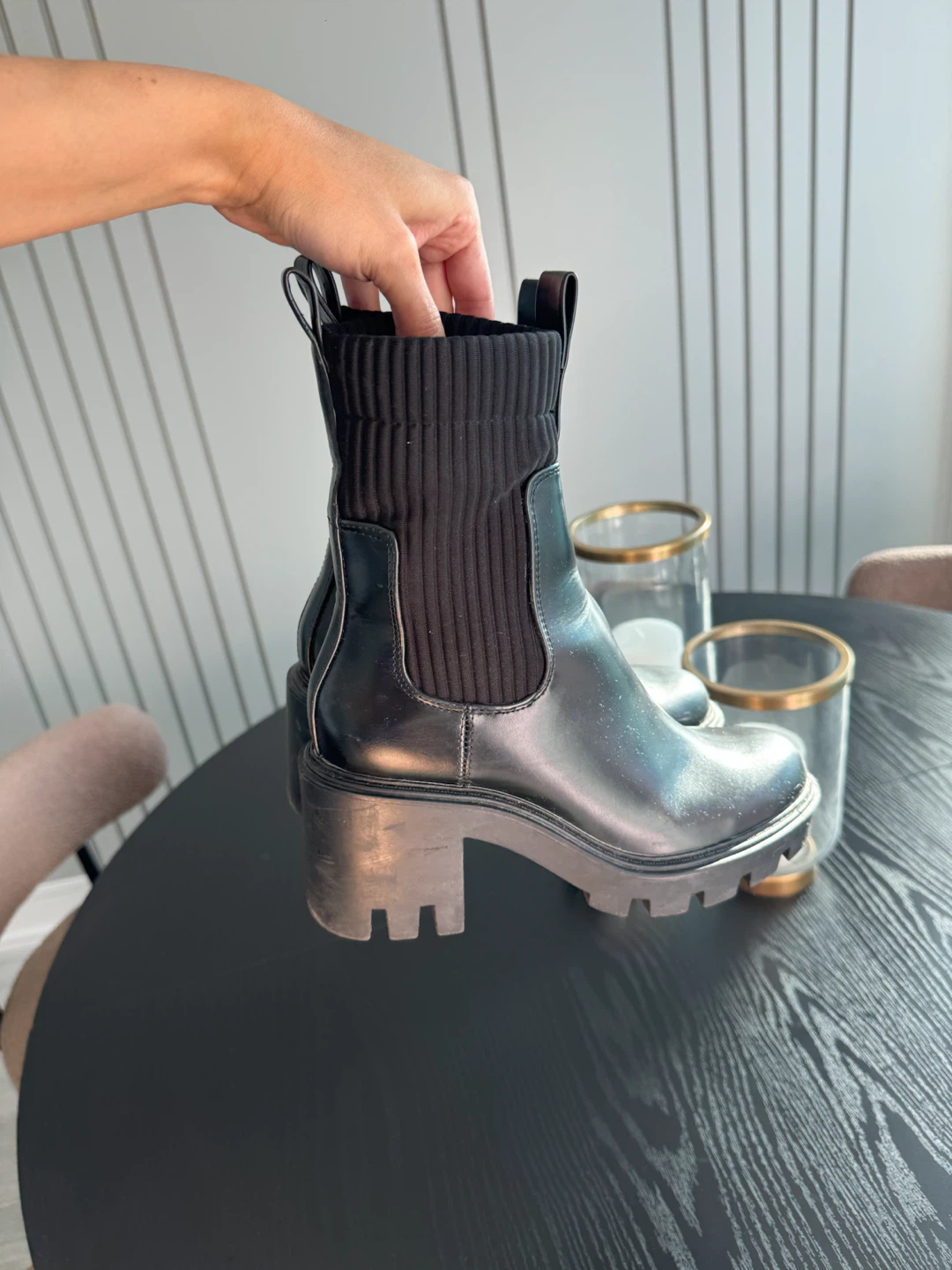 Zara Black Platform Ankle Boots - photo 2