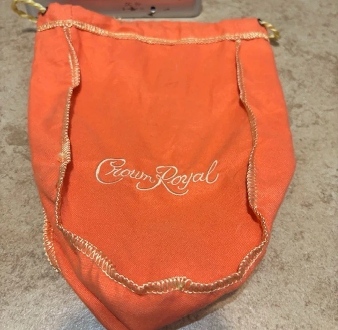 Crown Royal Orange Drawstring Pouch