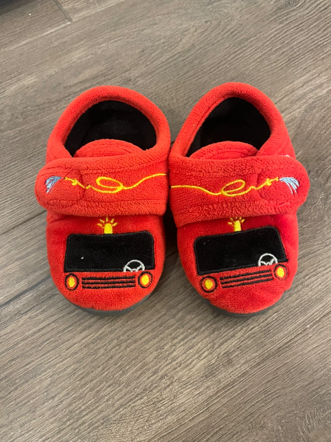 Fire Truck Slippers (Size 5-6).