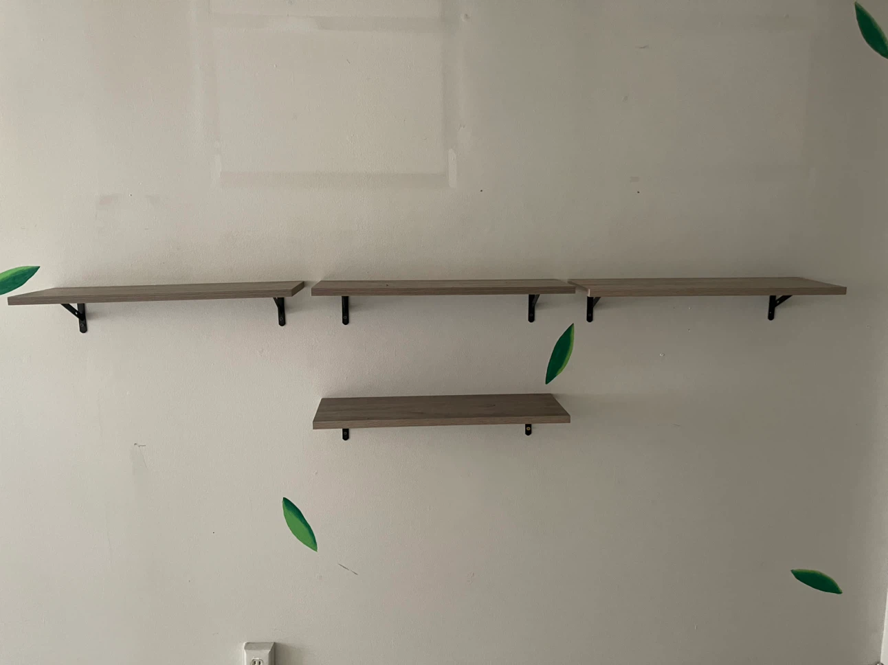 Set of 4 Wood Wall Shelves
