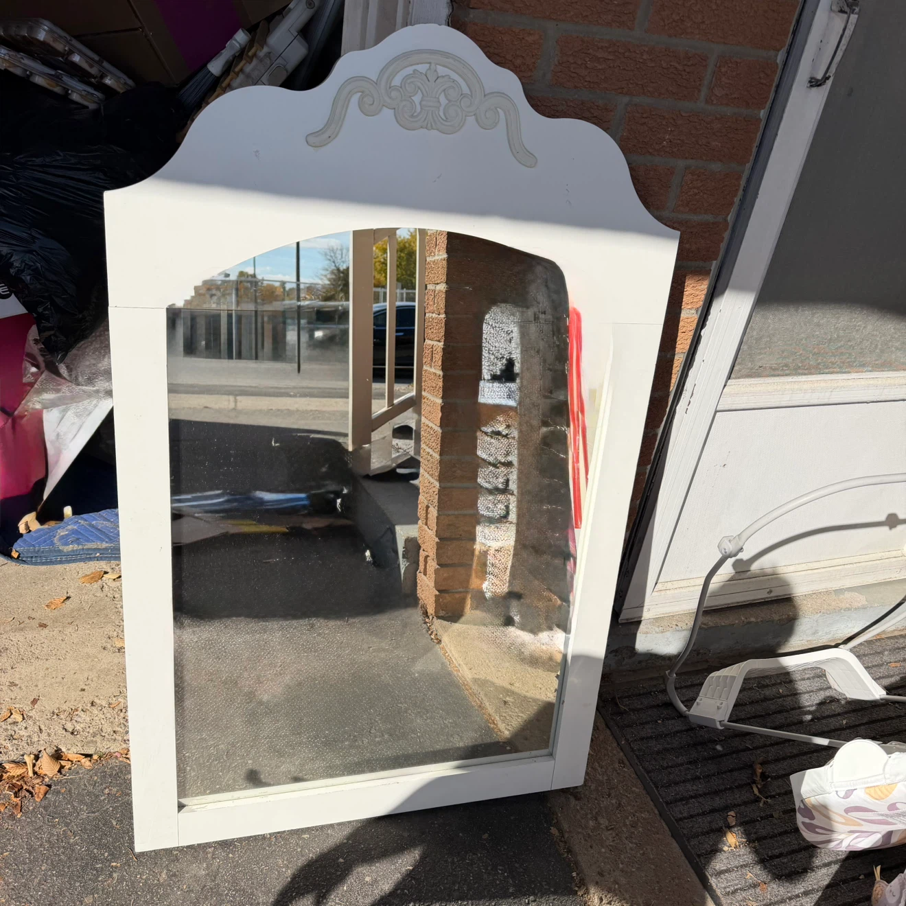 White Arched Wall Mirror