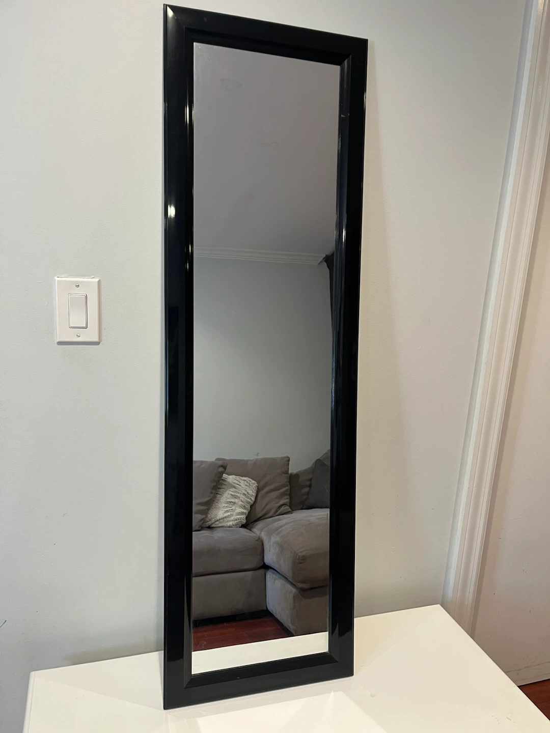 Black Framed Full-Length Wall Mirror - photo 2