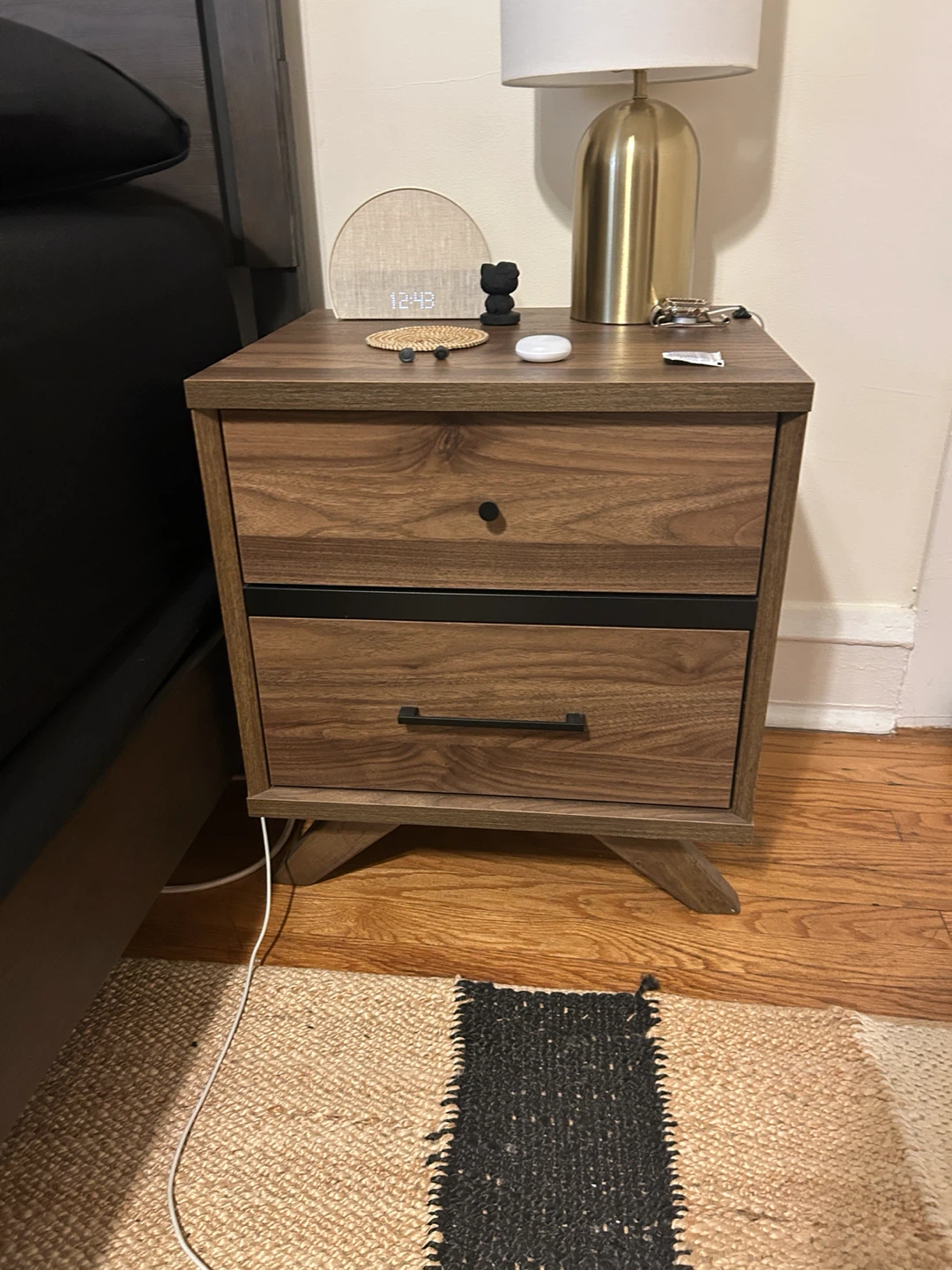 Mid-Century Modern Walnut Finish Nightstand