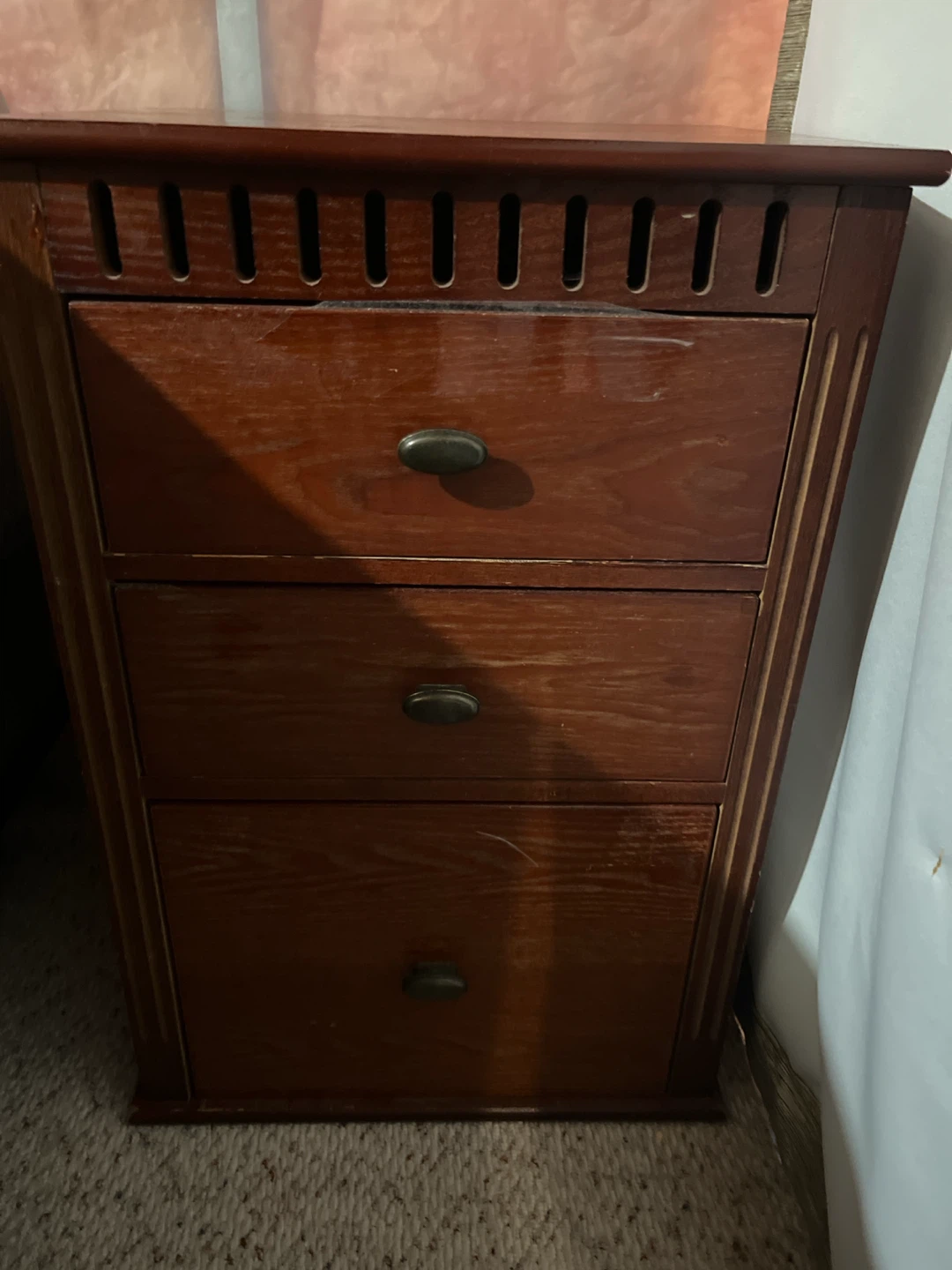 Solid Wood 3-Drawer Nightstand - photo 2