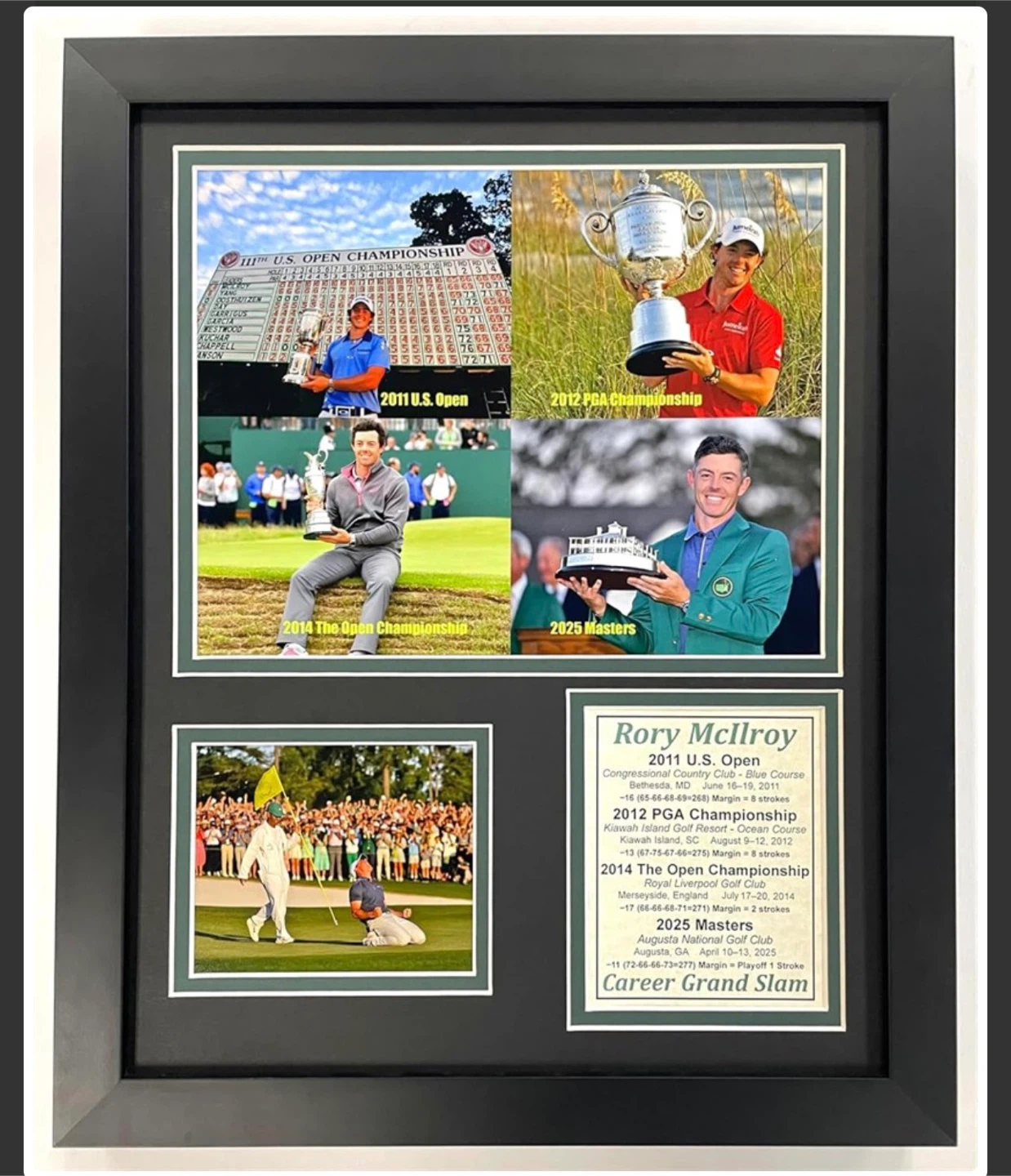 Rory McIlroy 2025 Masters Winner - Framed 12x15 Photo Collage - photo 2
