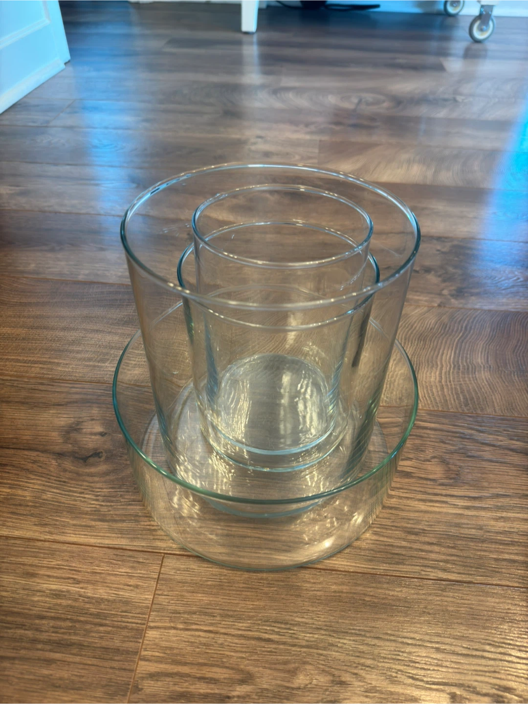 Set of 4 Clear Glass Cylindrical Vases - photo 2