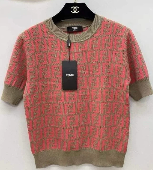 Fendy & Gucci Short-Sleeved Knit Top