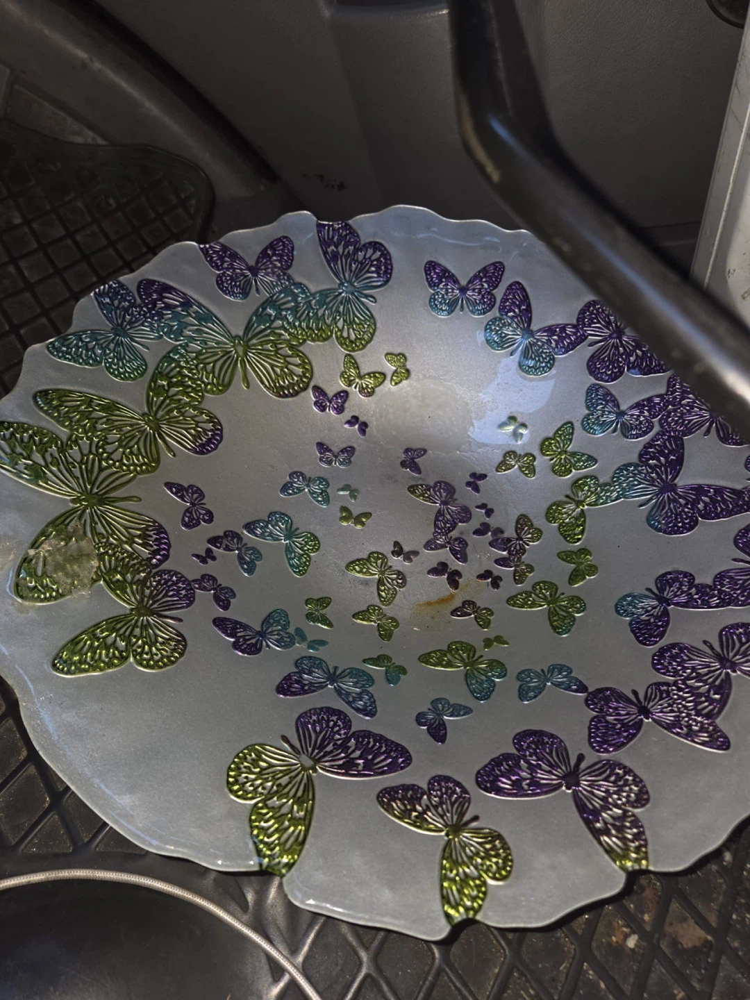 Decorative Glass Butterfly Serving Bowl