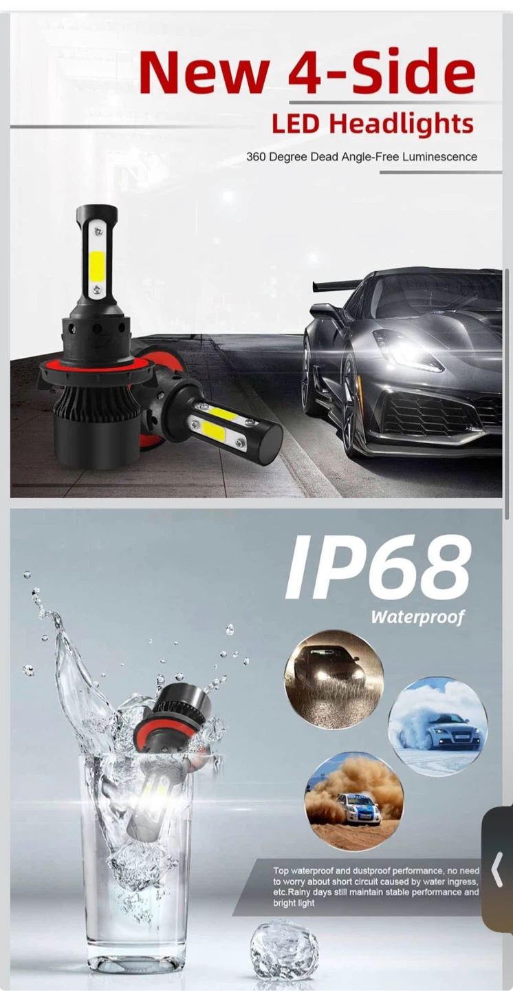 4-Side LED Headlight Bulbs - photo 5
