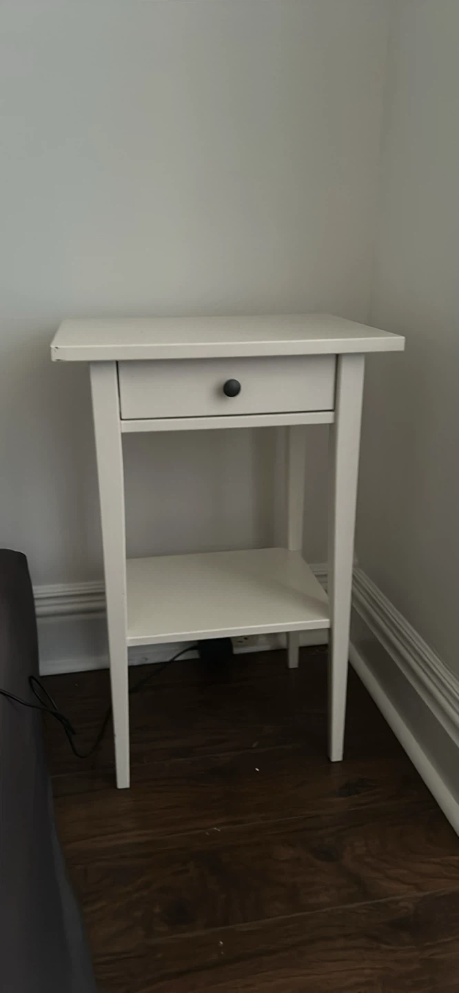 White Wooden Nightstand