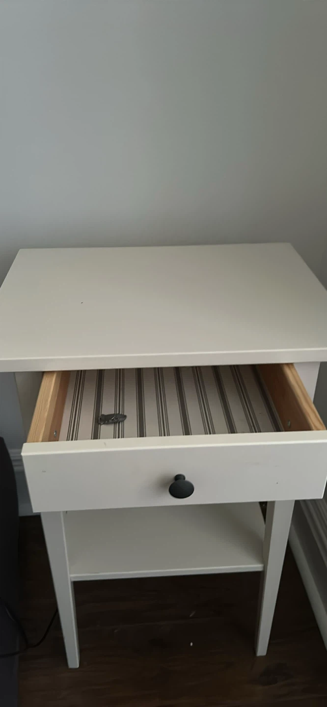 White Wooden Nightstand - photo 2
