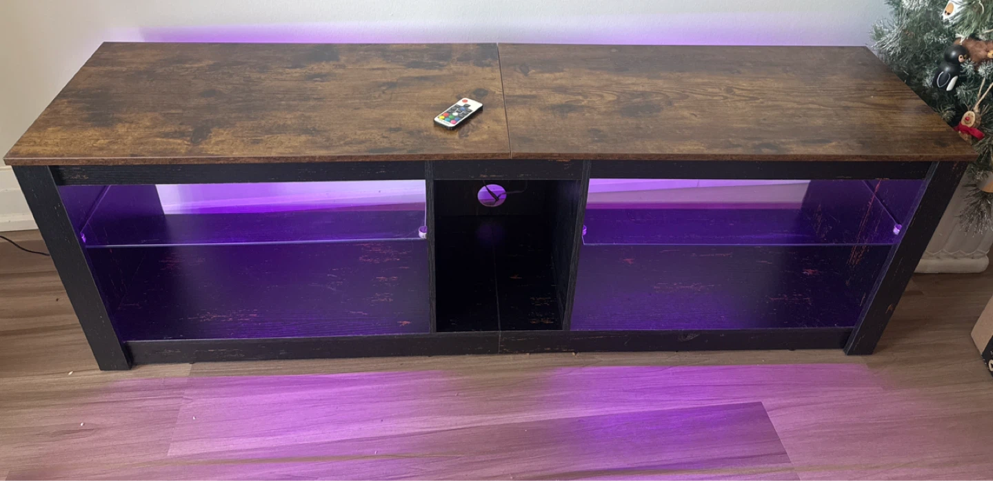 Moving SALE: Dark Stain and Grey Wood Grain TV Stand