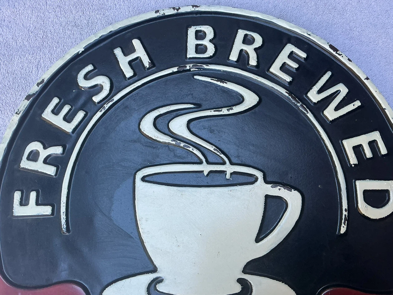 Fresh Brewed Metal Coffee Wall Sign ! - photo 2