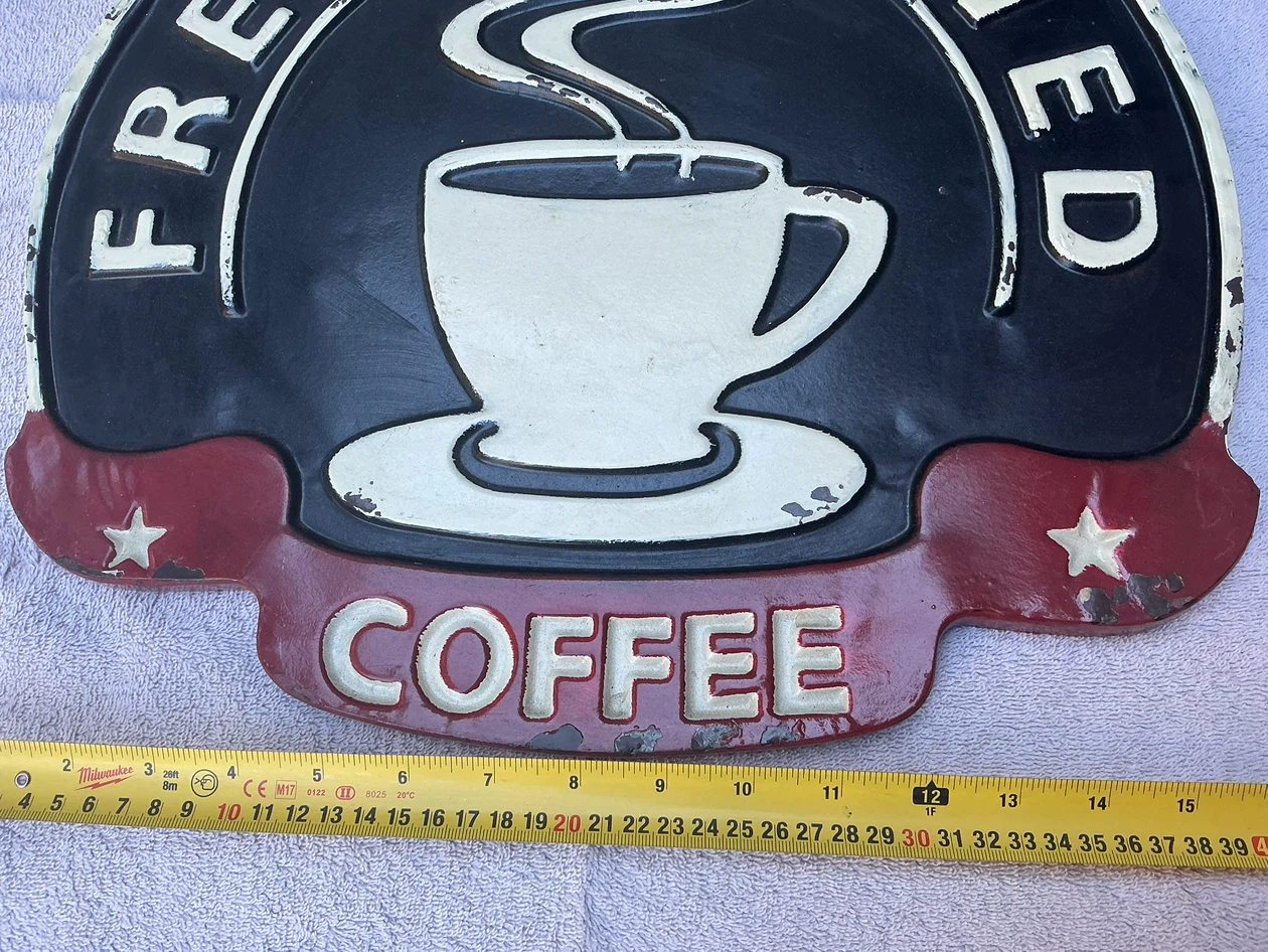 Fresh Brewed Metal Coffee Wall Sign ! - photo 3