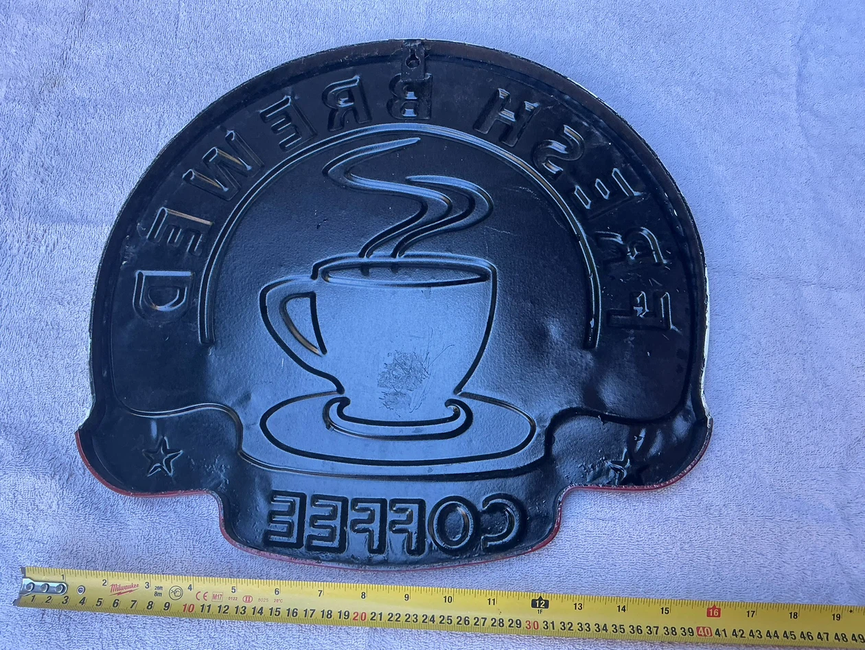 Fresh Brewed Metal Coffee Wall Sign ! - photo 4