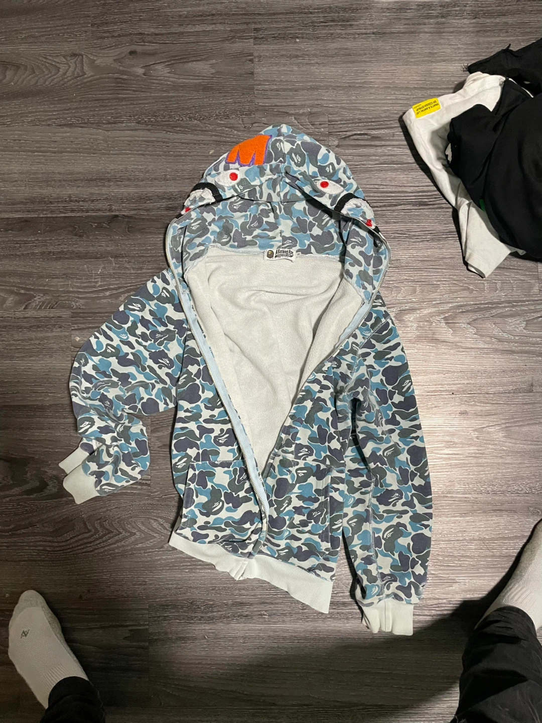 A Bathing Ape Blue Camo Shark Hoodie