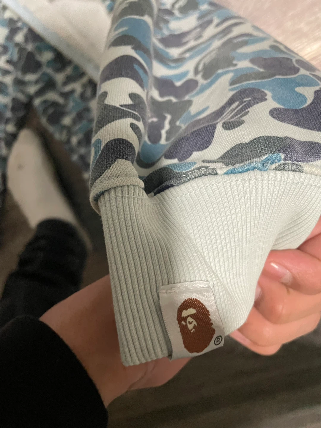 A Bathing Ape Blue Camo Shark Hoodie - photo 3
