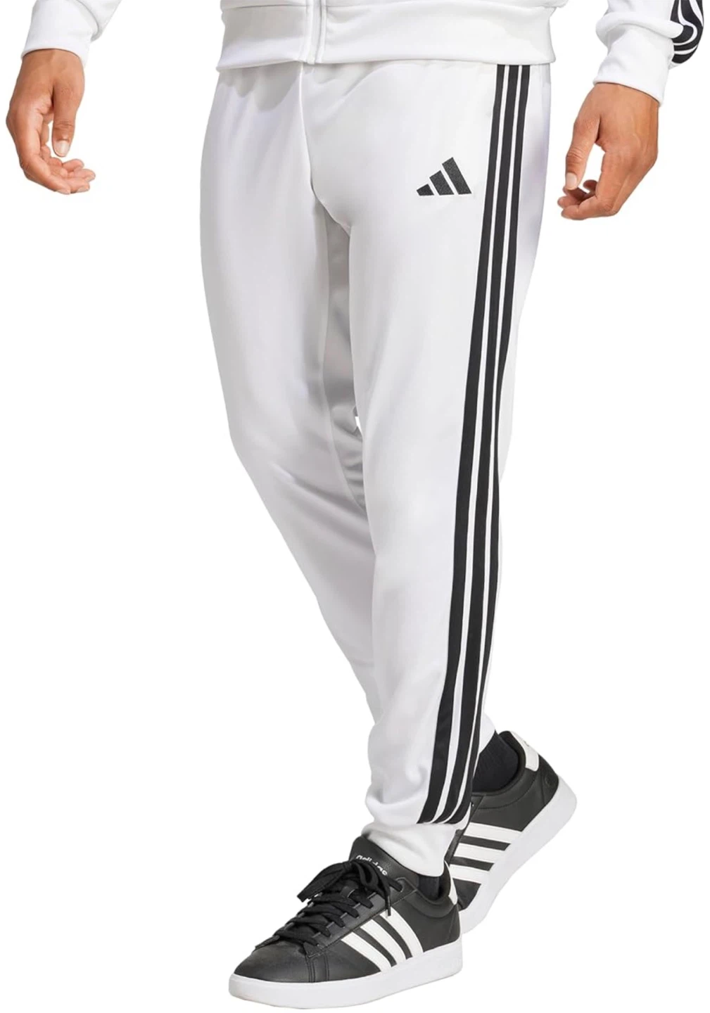 New Adidas 3-Stripes Fleece Pants White/Black