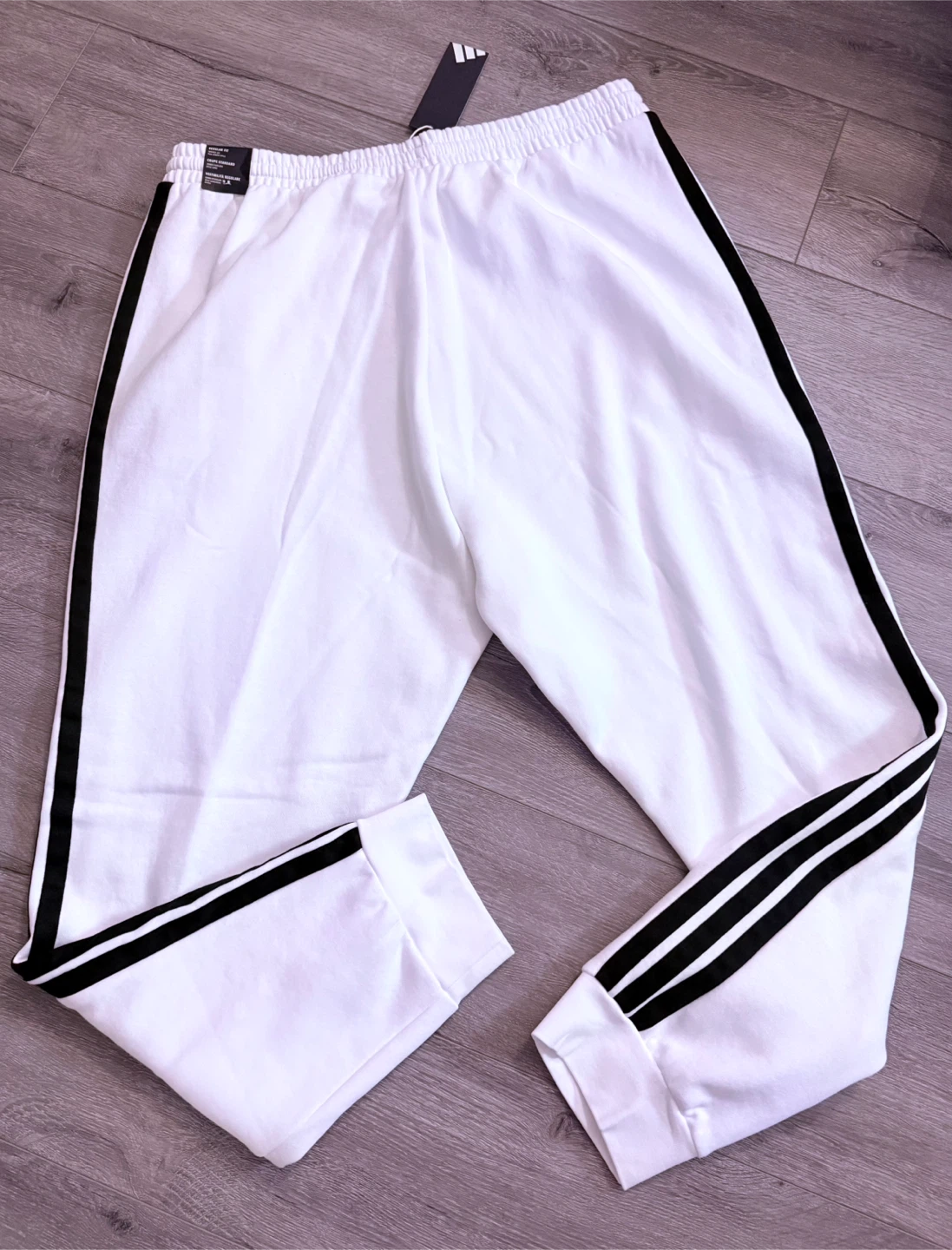 New Adidas 3-Stripes Fleece Pants White/Black - photo 5