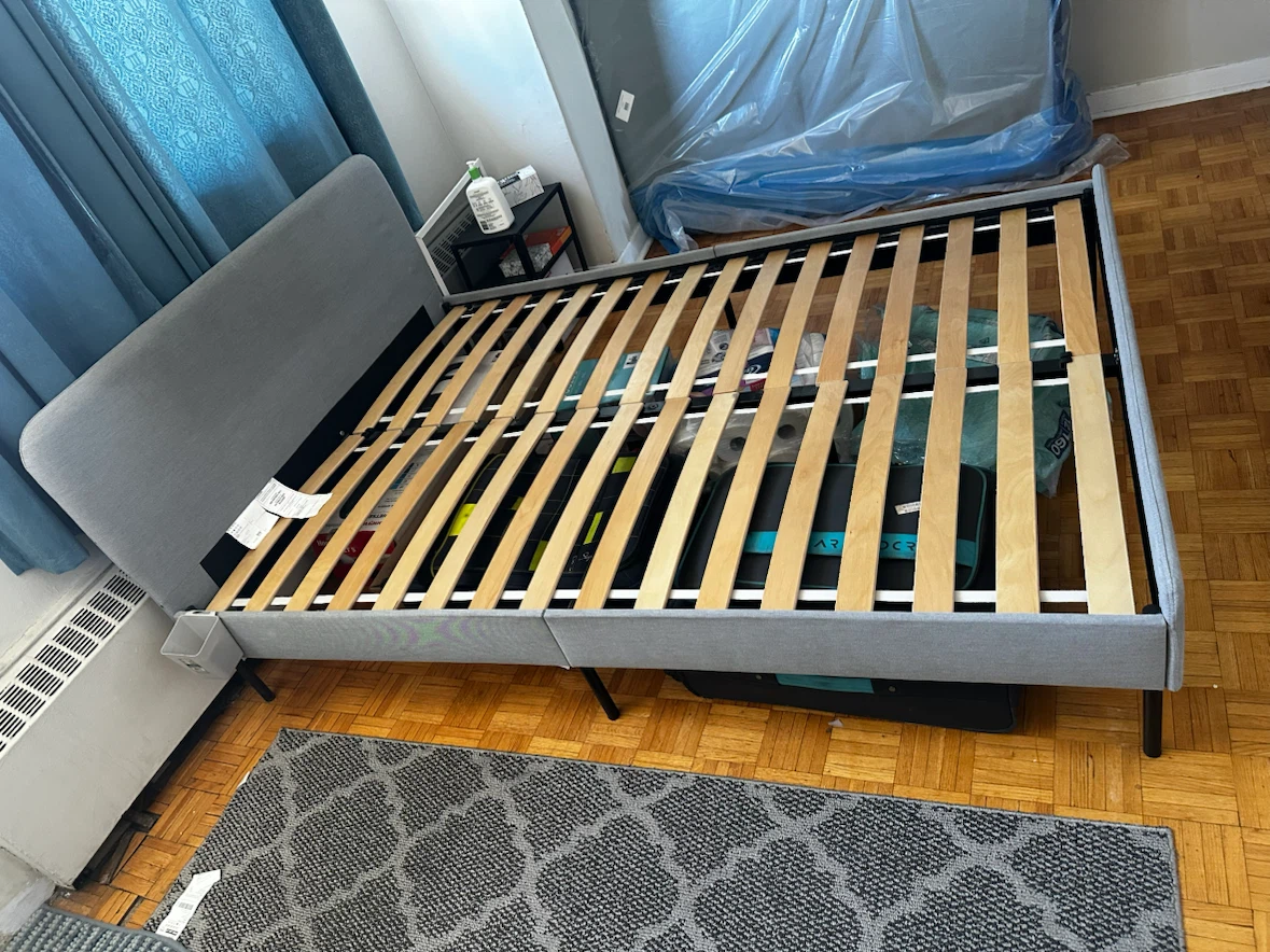 IKEA Slattum Upholstered Bed Frame - Full/Double & Mattress - photo 2