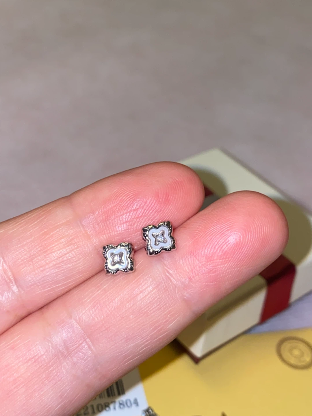 Moissanite Clover Stud 925 Silver Earrings