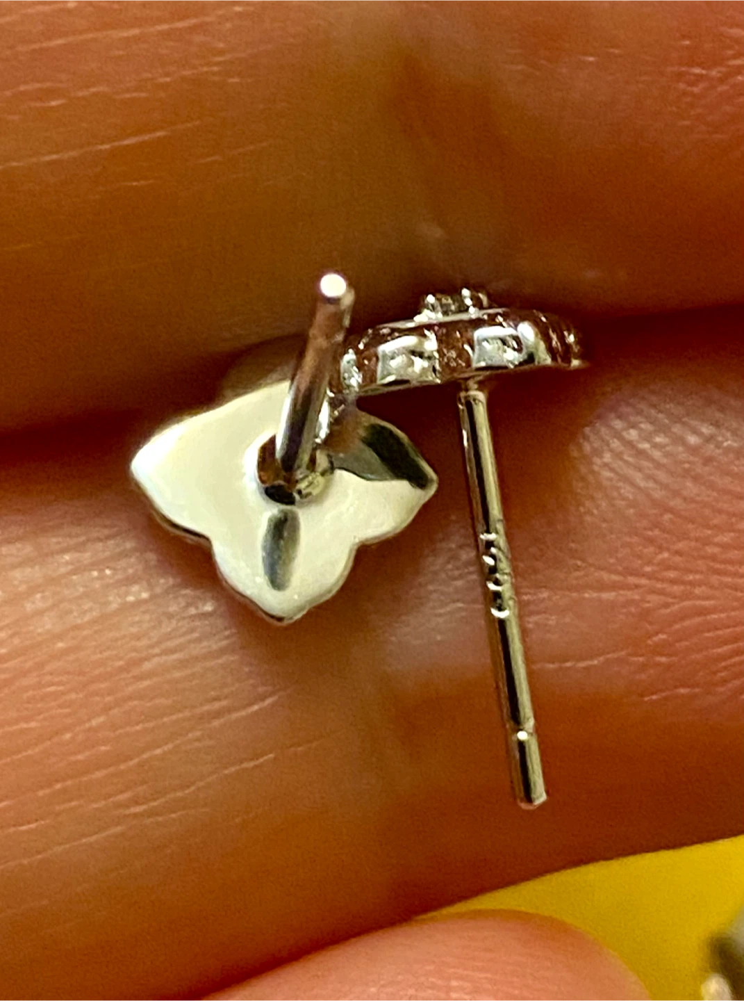 Moissanite Clover Stud 925 Silver Earrings - photo 5